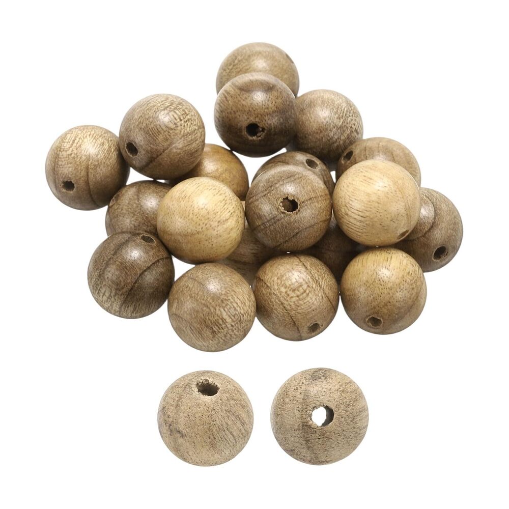 3429 200pcs Natural Wooden Beads 10mm Golden Silky Wood Round Polished